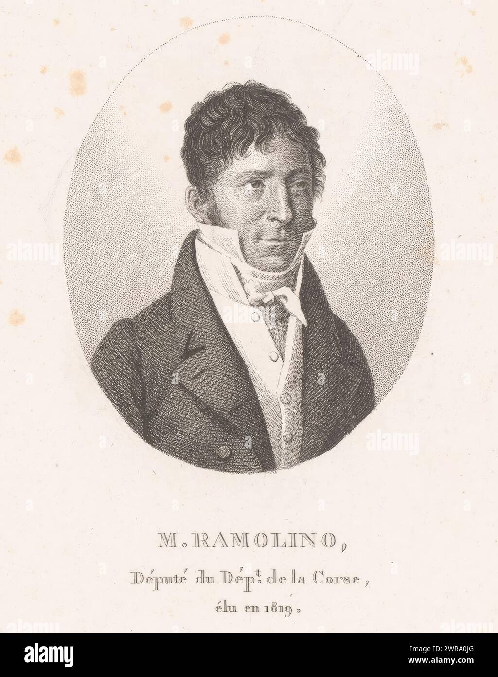 Portrait of André Ramolino, print maker: Ambroise Tardieu, Paris, 1820 - 1821, paper, engraving, height 226 mm × width 140 mm, print Stock Photo