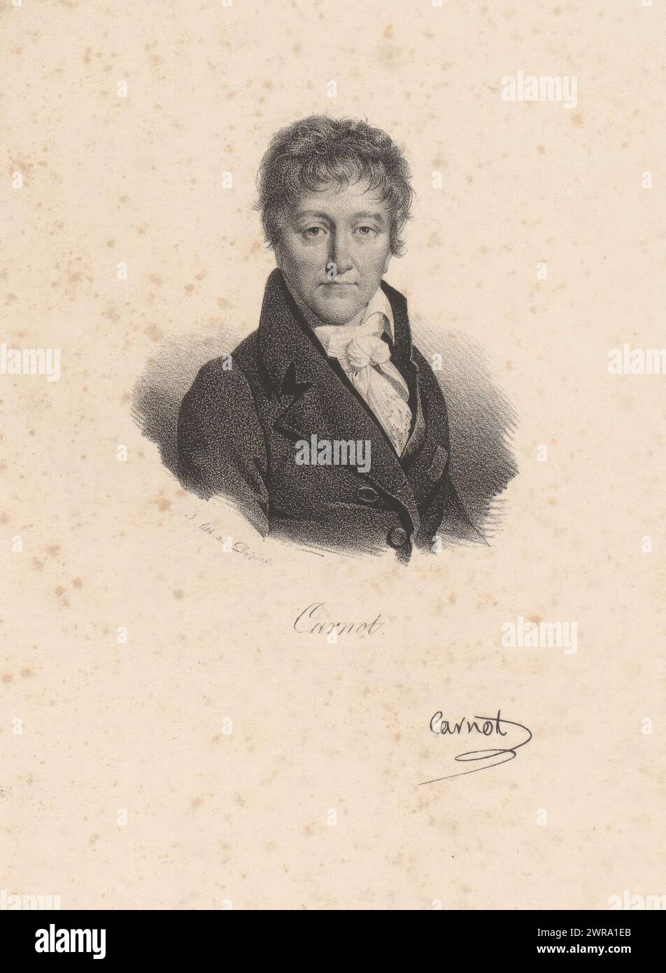 Portrait of Lazare Carnot, Carnot (title on object), print maker: anonymous, printer: veuve Delpech (Naudet), Paris, in or after 1818 - in or before 1842, paper, height 277 mm × width 186 mm, print Stock Photo