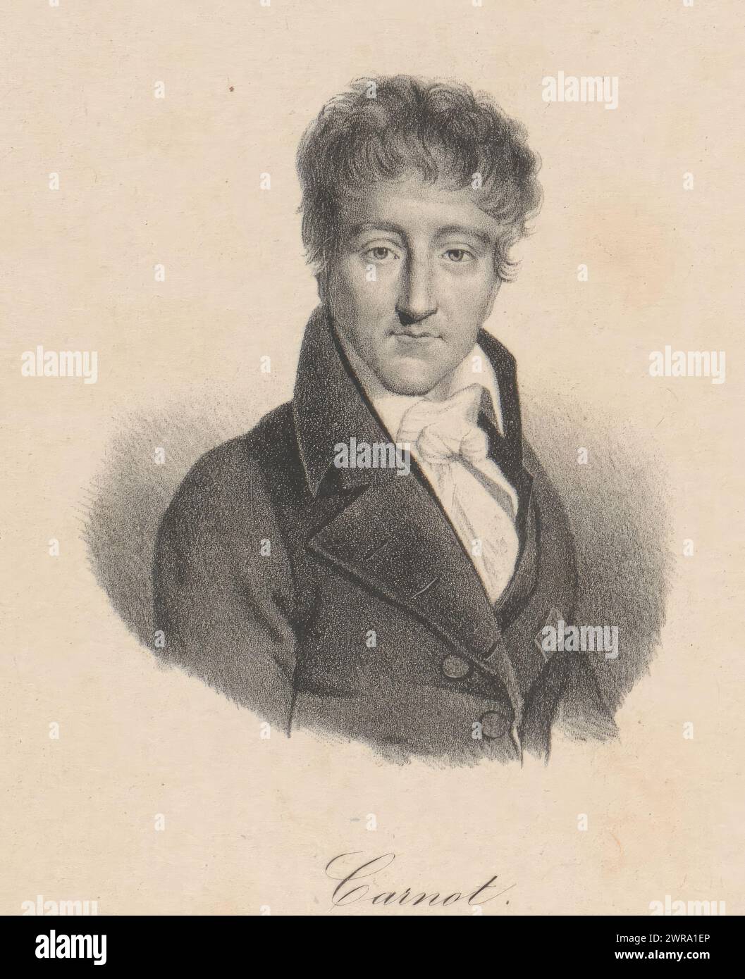 Portrait of Lazare Carnot, Carnot (title on object), print maker: anonymous, after painting by: Louis-Léopold Boilly, printer: veuve Delpech (Naudet), Paris, in or after 1818 - in or before 1842, paper, height 270 mm × width 177 mm, print Stock Photo