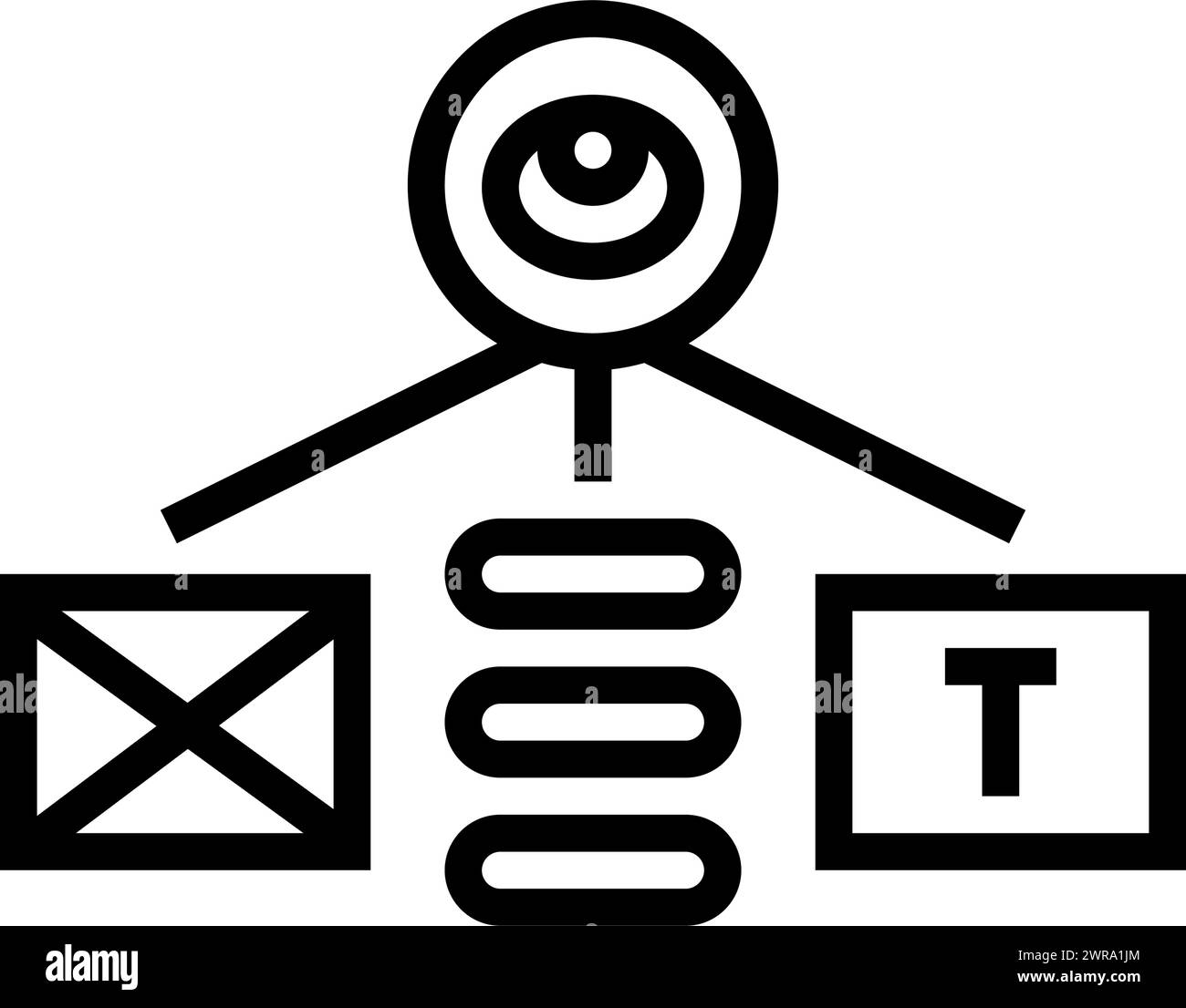 visual hierarchy ux ui design line icon vector illustration Stock ...