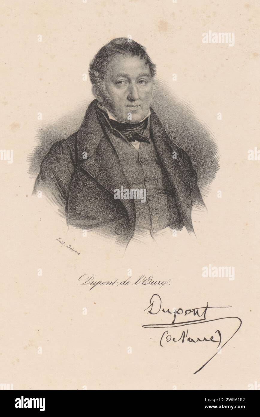 Portrait of Jacques-Charles Dupont de l'Eure, Dupont de l'Eure (title on object), print maker: anonymous, printer: veuve Delpech (Naudet), Paris, in or after 1818 - in or before 1842, paper, height 273 mm × width 179 mm, print Stock Photo