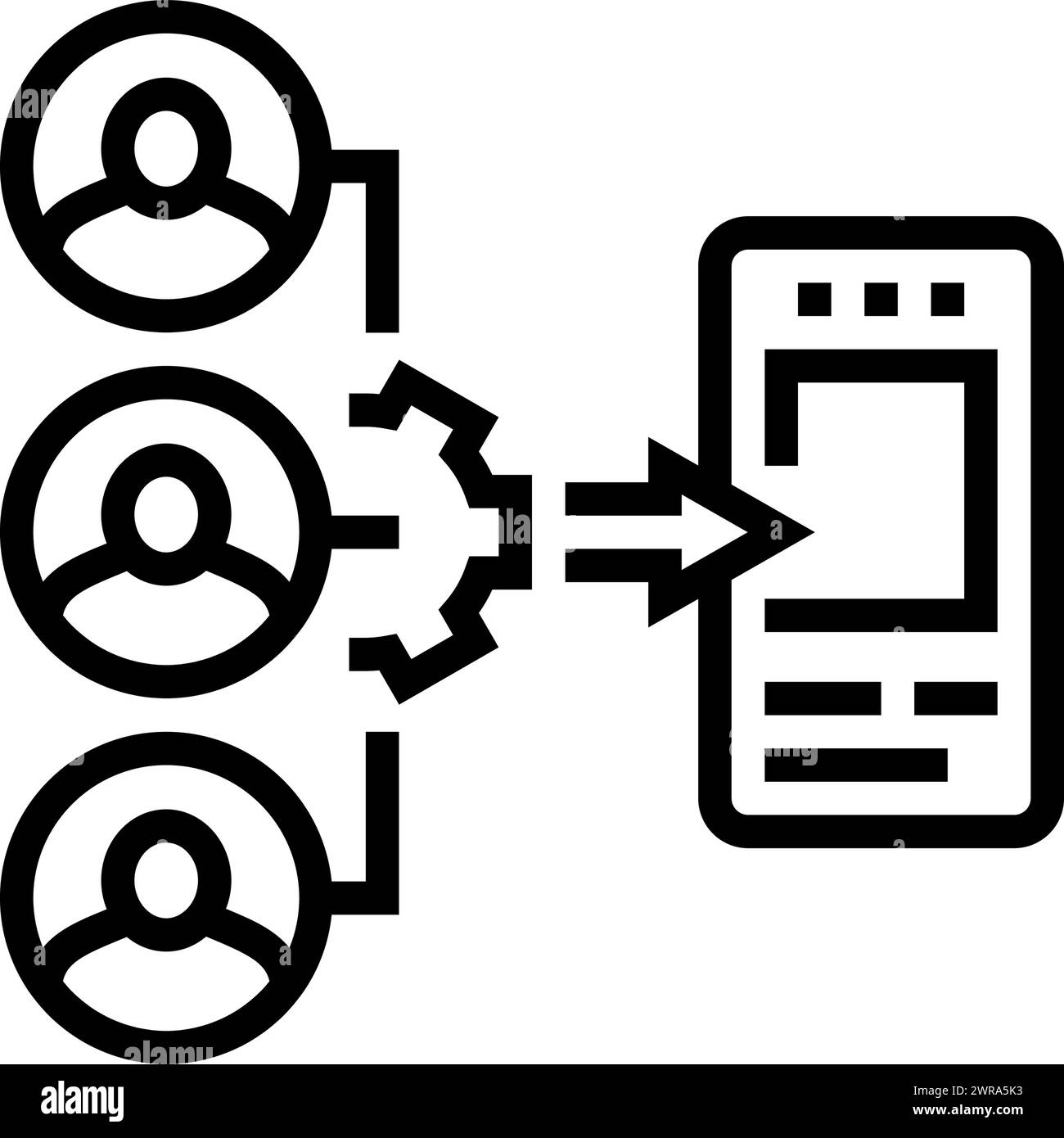 guerrilla testing ux ui design line icon vector illustration Stock Vector