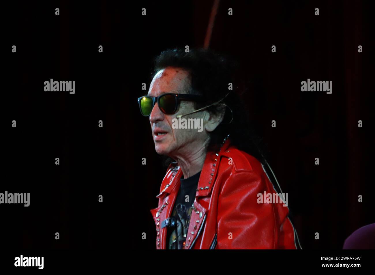 Mexico City, Mexico. 11th Mar, 2024. March 11, 2024 in Mexico City, Mexico: Alex Lora, leader of the Mexican band El Tri, speaks during a conference to announce his participation as a special guest in the play; Lagunilla mi Barrio at the Centro Cultural Teatro 2. on March 11, 2024. In Mexico City, Mexico. (Photo by Carlos Santiago/ Eyepix/Sipa USA) Credit: Sipa USA/Alamy Live News Stock Photo
