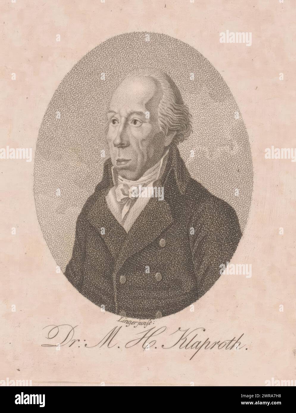 Portrait of Martin Heinrich Klaproth, print maker: Friedrich Wilhelm Linger, 1797 - 1844, paper, height 111 mm × width 90 mm, print Stock Photo