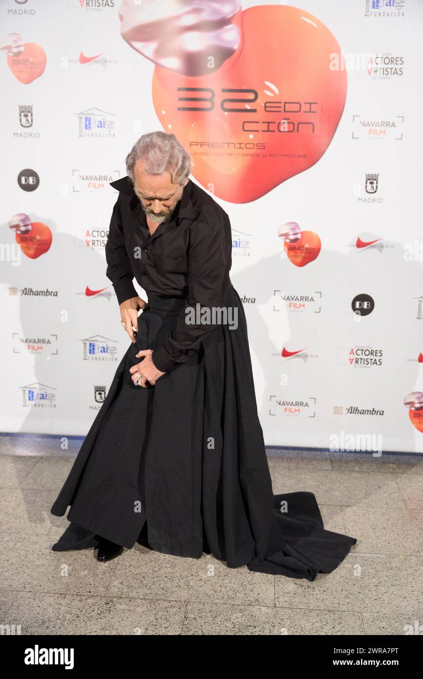 March 11, 2024, Madrid, Madrid, Spain: Antonio Albella attends 32nd 'Union de Actores y Actrices' Awards - Red Carpet at Circo Price on March 11, 2024 in Madrid, Spain (Credit Image: © Jack Abuin/ZUMA Press Wire) EDITORIAL USAGE ONLY! Not for Commercial USAGE! Stock Photo