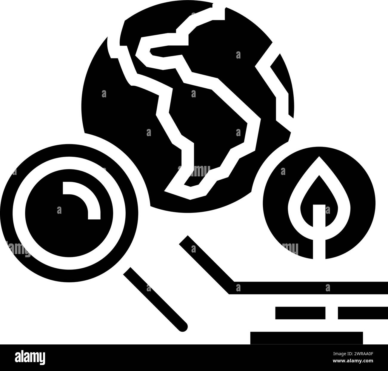 environmental impact assessments glyph icon vector illustration Stock