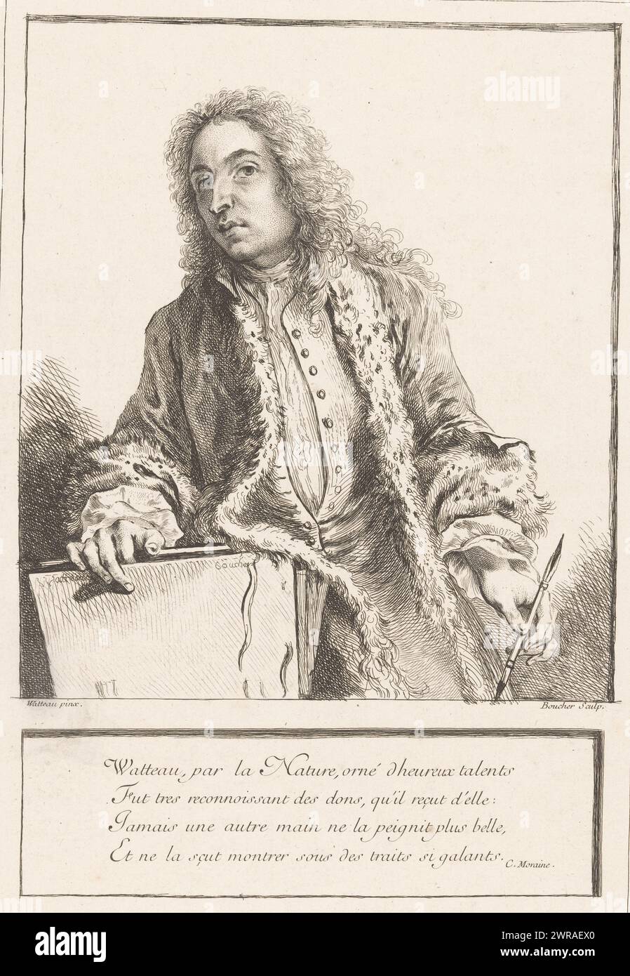 Title Print With The Portrait Of Jean Antoine Watteau Figures De