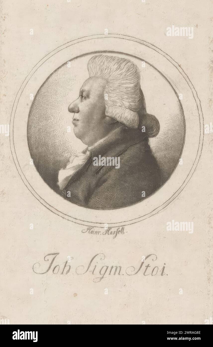Portrait of Johann Sigmund Stoy, print maker: Leonhard Heinrich Hessell, 1767 - 1850, paper, height 83 mm × width 50 mm, print Stock Photo