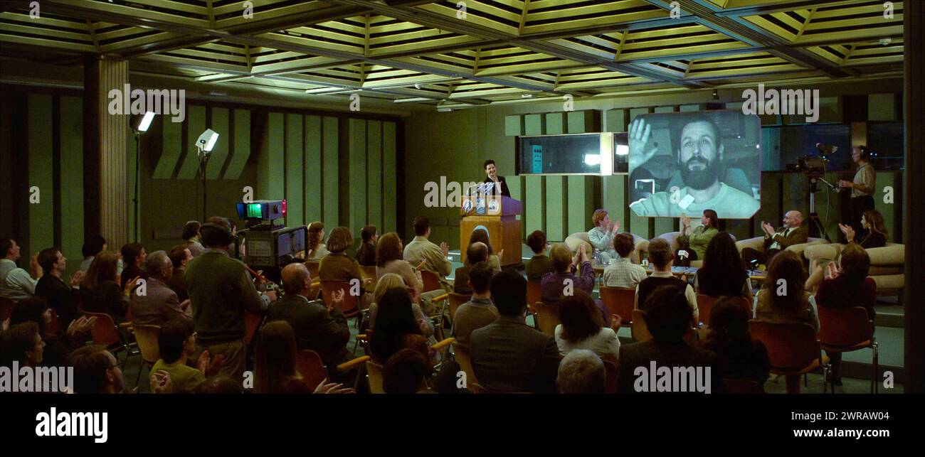 SPACEMAN, Isabella Rossellini (center), Adam Sandler (screen), 2024
