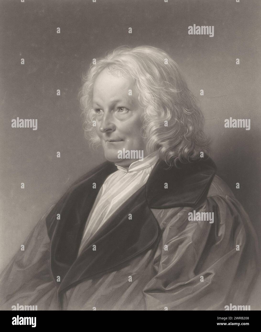 Portrait of an unknown man, print maker: Gustav Lüderitz, after drawing by: Franz Krüger, printer: Altmayer, Berlin, 1835 - 1884, paper, height 396 mm × width 313 mm, print Stock Photo