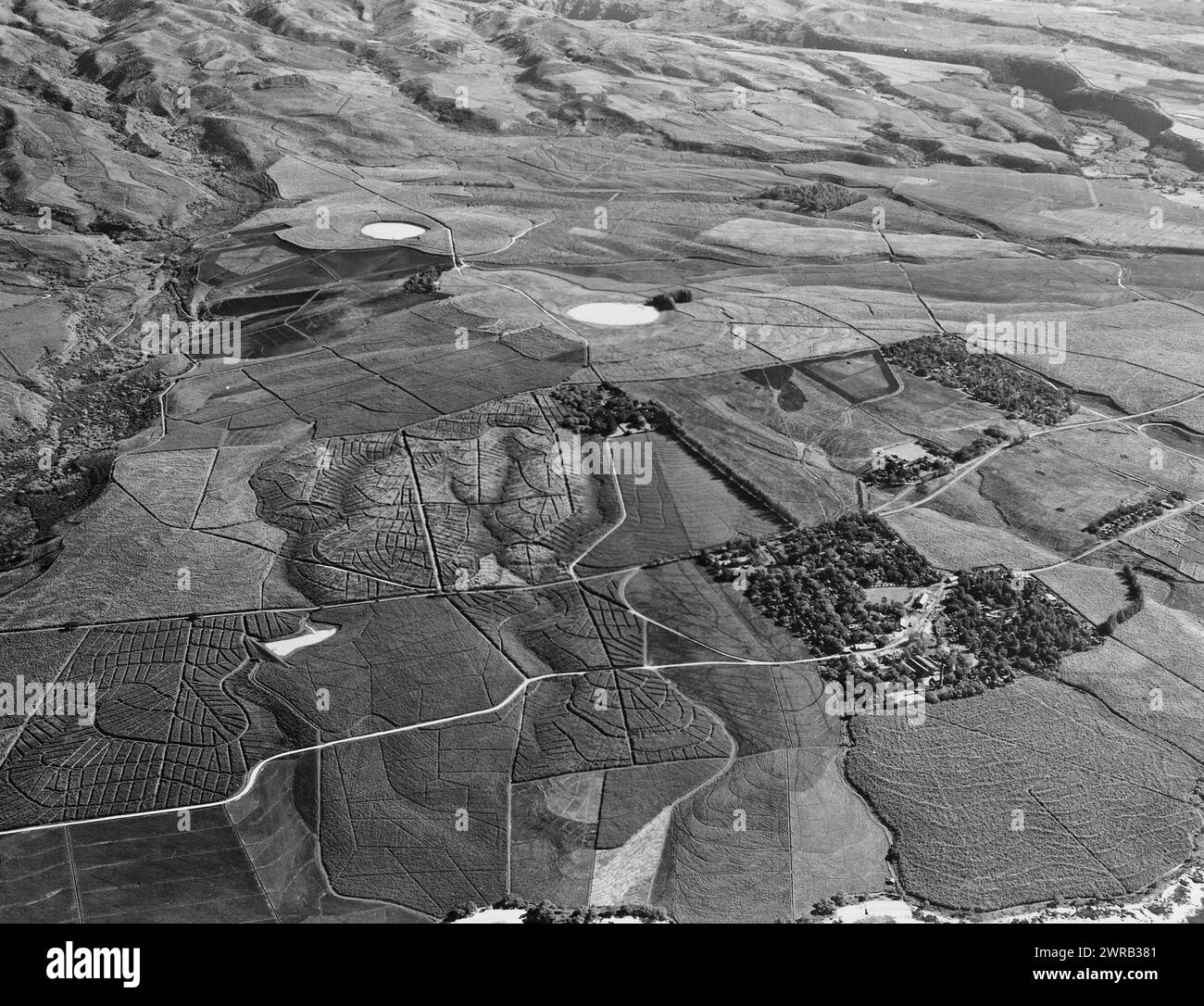 Aerial view of Makaweli, Kauai, Hawaii, January 1943 Stock Photo