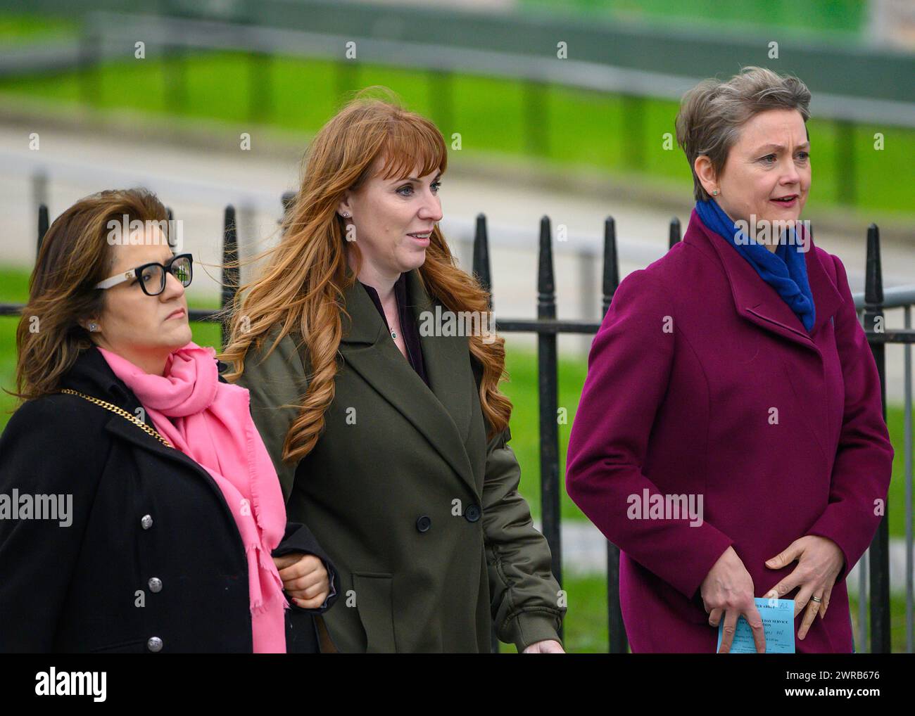 Angela Rayner, Shadow Deputy Prime Minister, walks to Westminster Abbey to attend the Commonwealth Day service along with Royals. 11th MARCH, 2024 Stock Photo