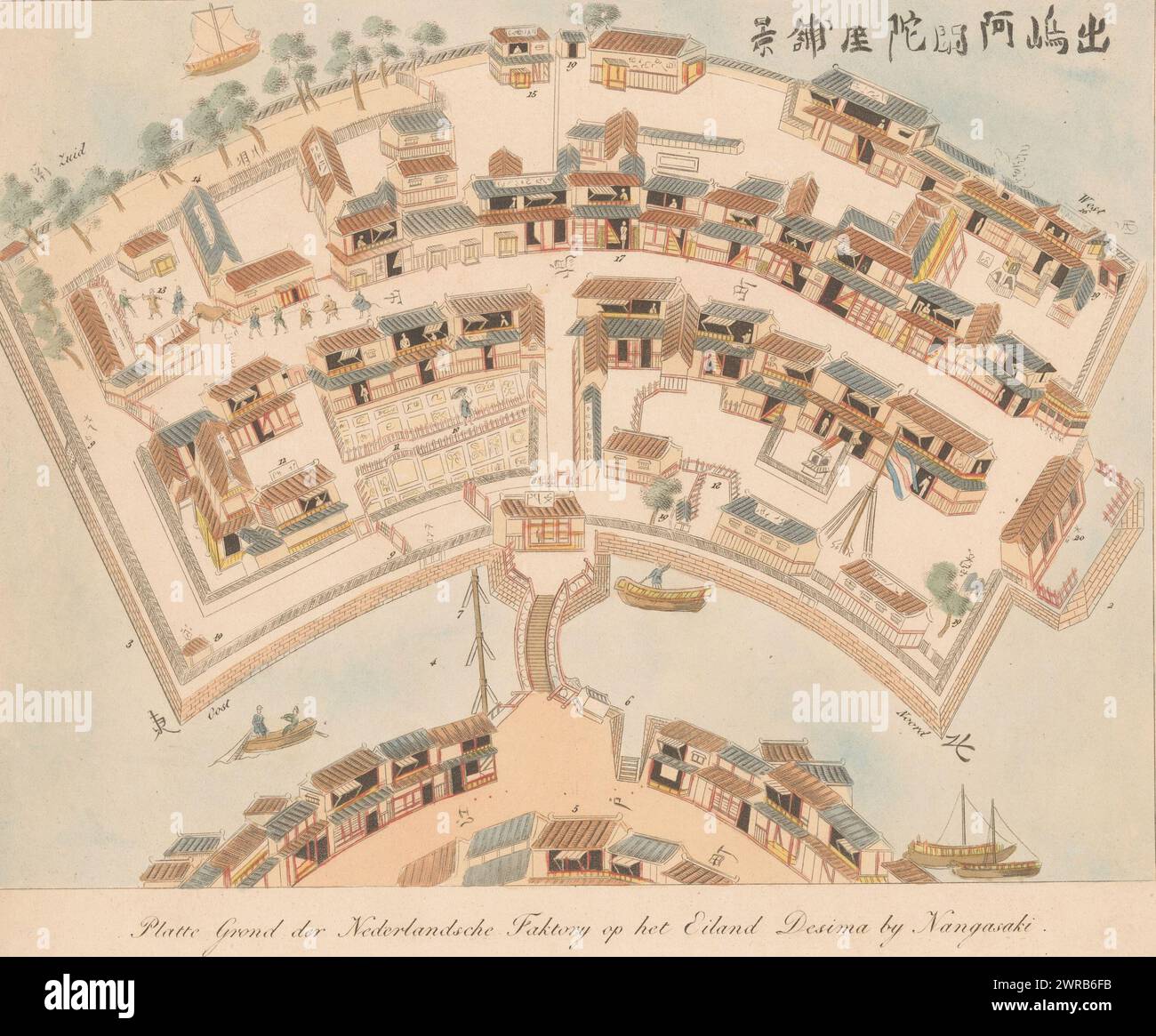 Map of the Dutch Trading post Dejima near Nagasaki, Anonymous