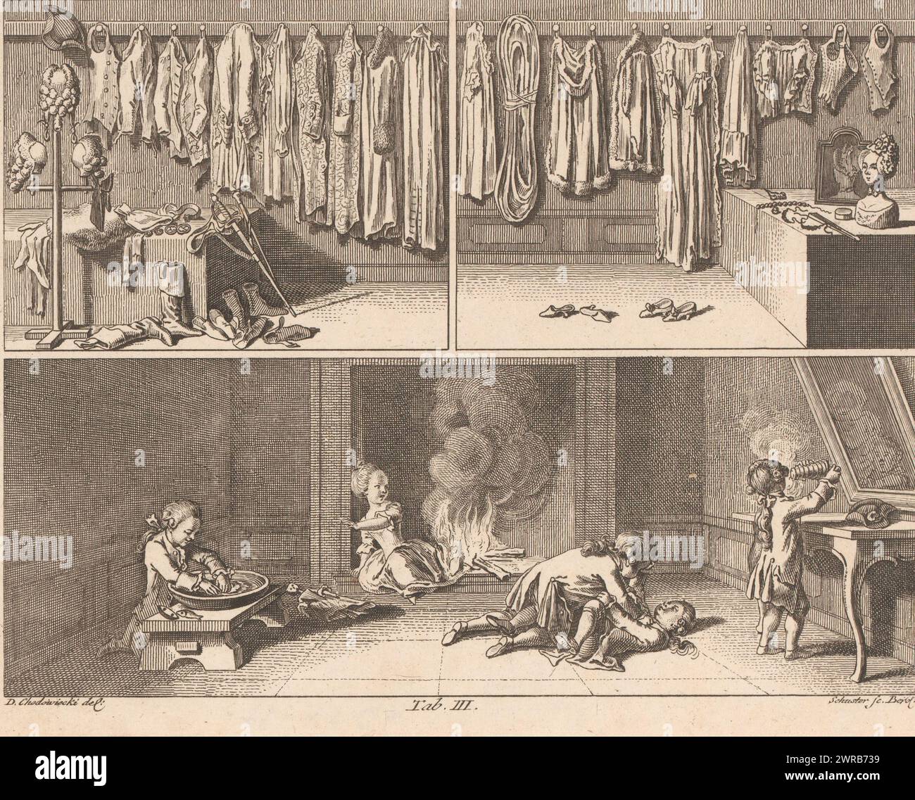 All kinds of children's games, print maker: J.F. Schuster, after drawing by: Daniel Nikolaus Chodowiecki, 1774, paper, etching, height 182 mm × width 235 mm, print Stock Photo