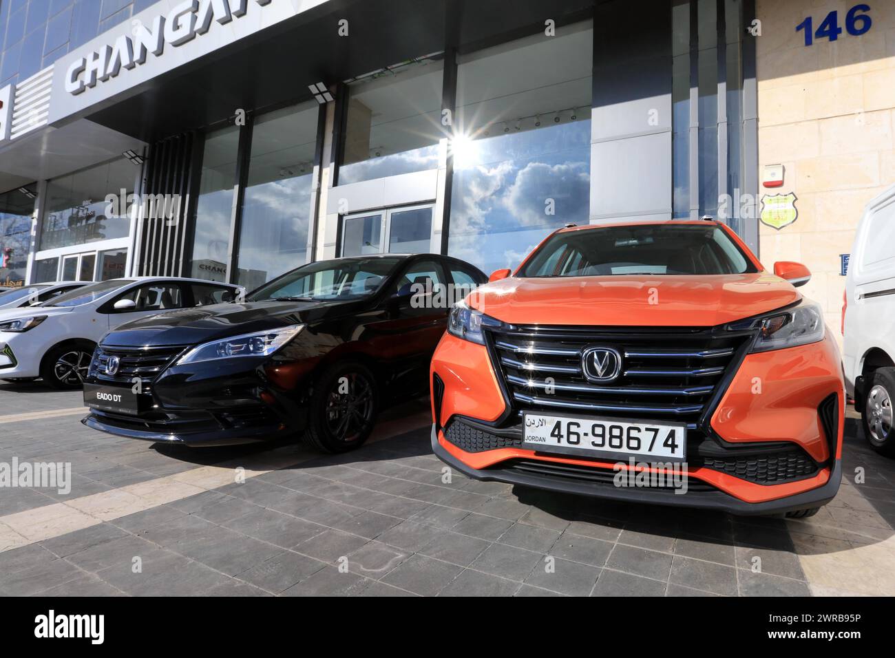 Amman Jordan. 9th Feb 2024. Chinese electric vehicles are seen in Amman Jordan on Feb. 9 2024. Chinese electric vehicles EVs are swiftly gaining traction in Jordan s automotive market propelled by the...