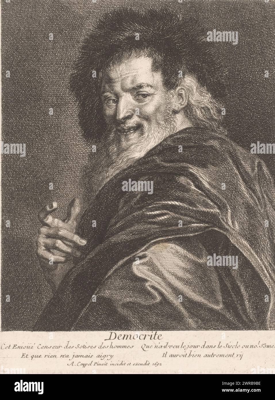 Democritus, Democrite (title on object), print maker: Antoine Coypel ...