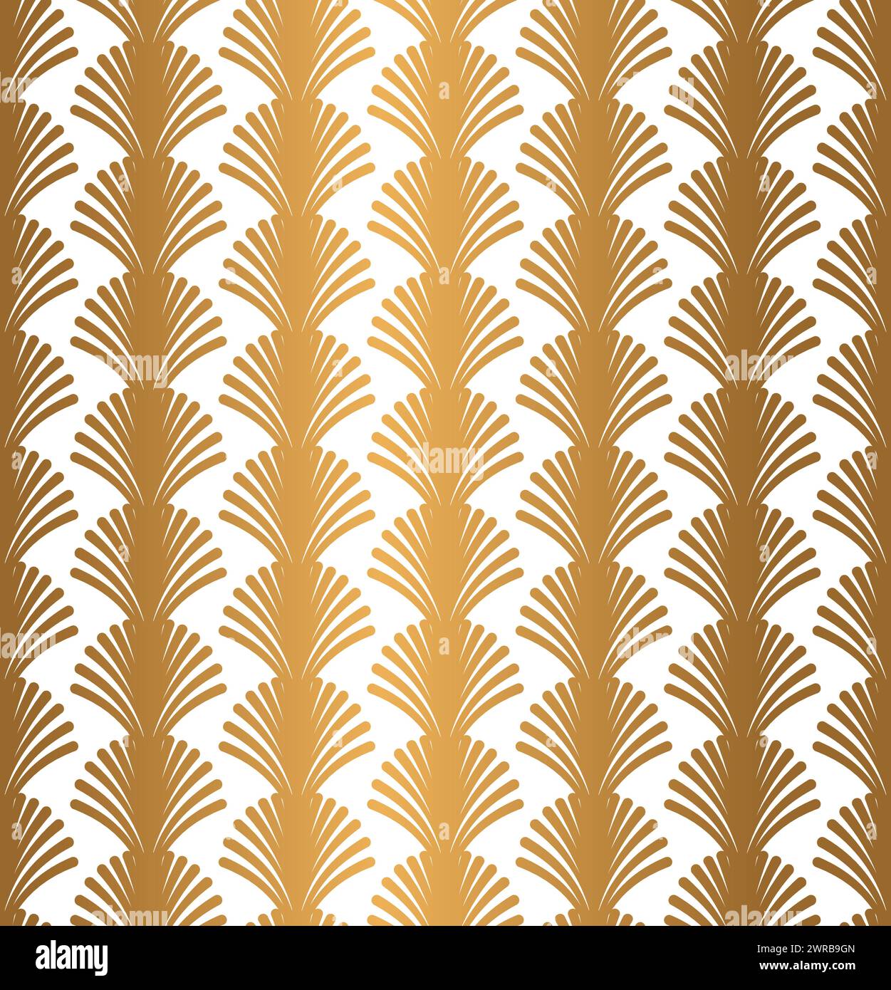 Gold Geometric Art Deco Pattern Design on White Background Stock Vector