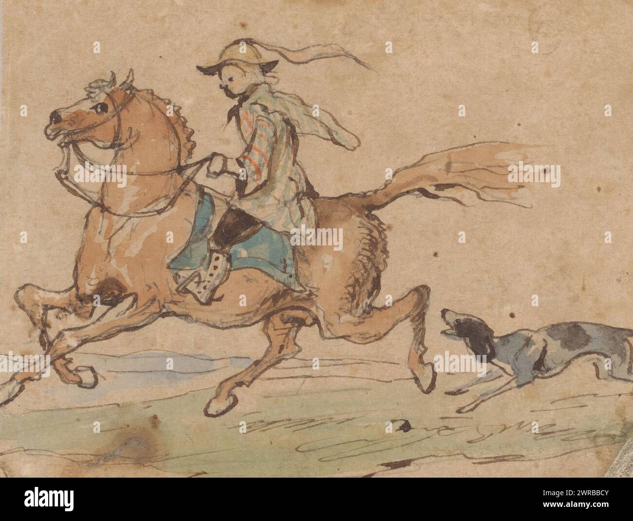 Rider on a galloping horse, Prints for Dirk 1849 (series title), Rider ...