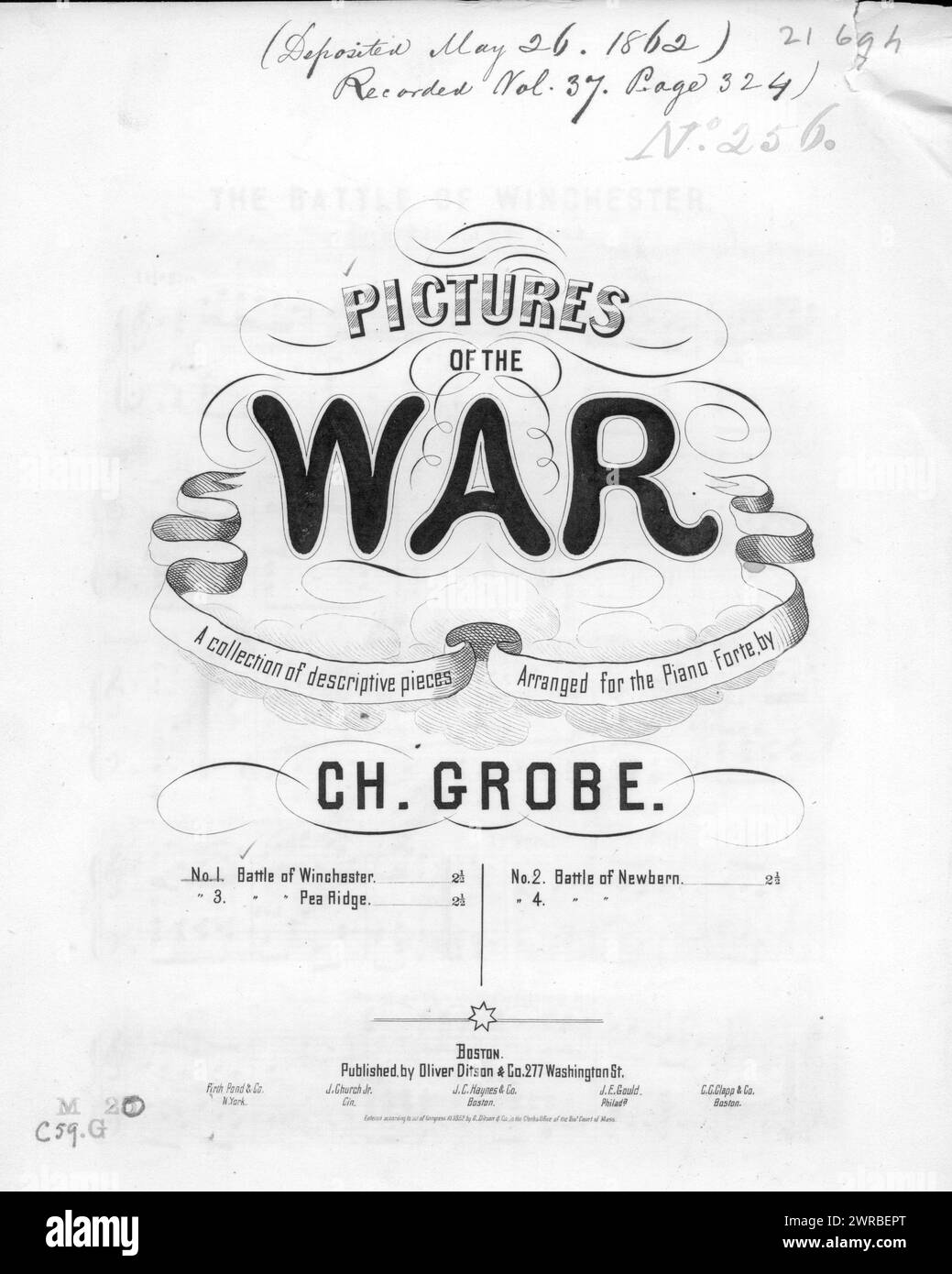 The Battle of Winchester, Grobe, Charles (composer), Oliver Ditson & Co., Boston, 1862., United States, History, Civil War, 1861-1865, Songs and music Stock Photo