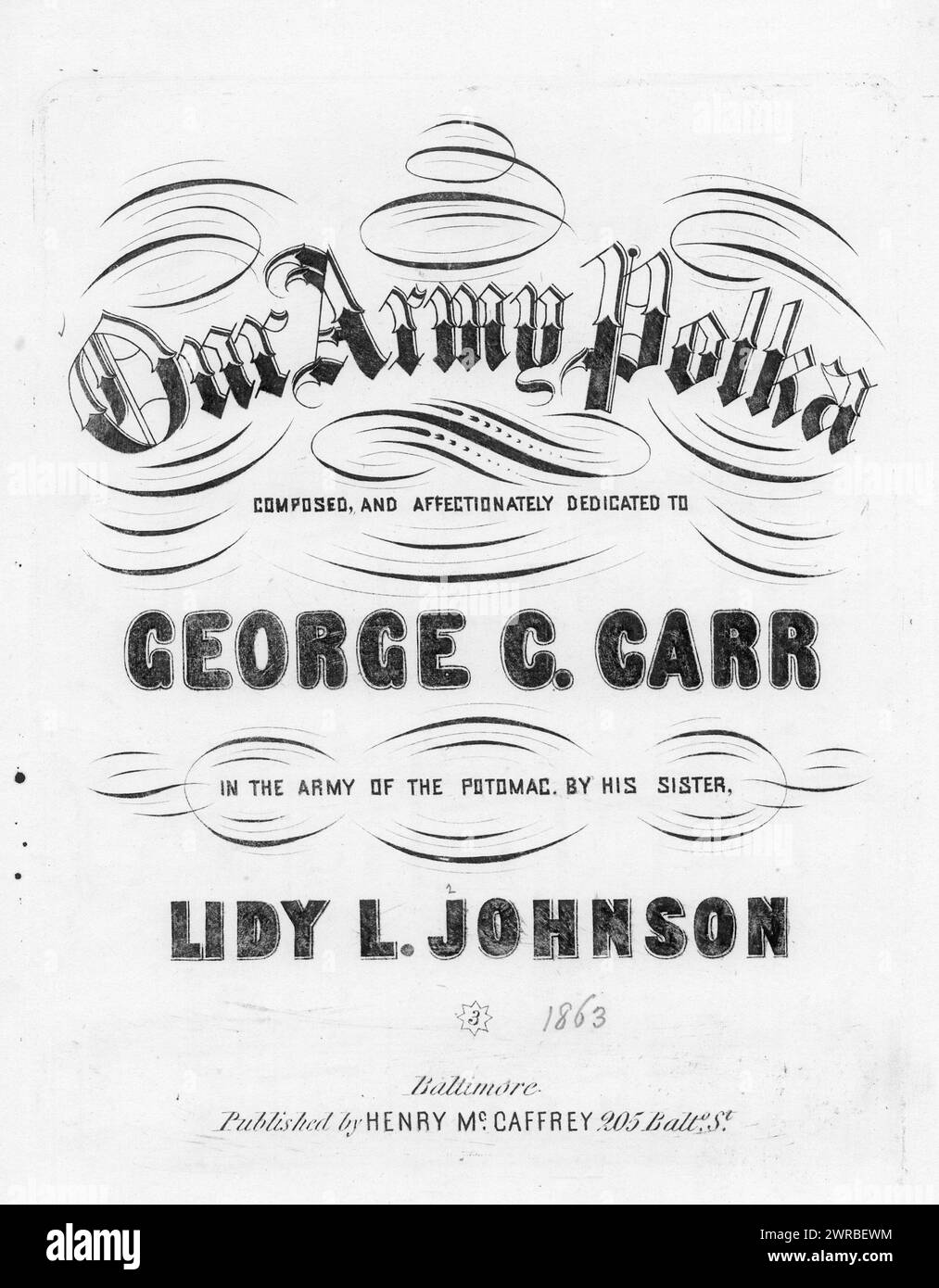 Our army polka, Johnson, Lidy L. (composer), Henry McCaffrey, Baltimore, 1863., United States, History, Civil War, 1861-1865, Songs and music Stock Photo