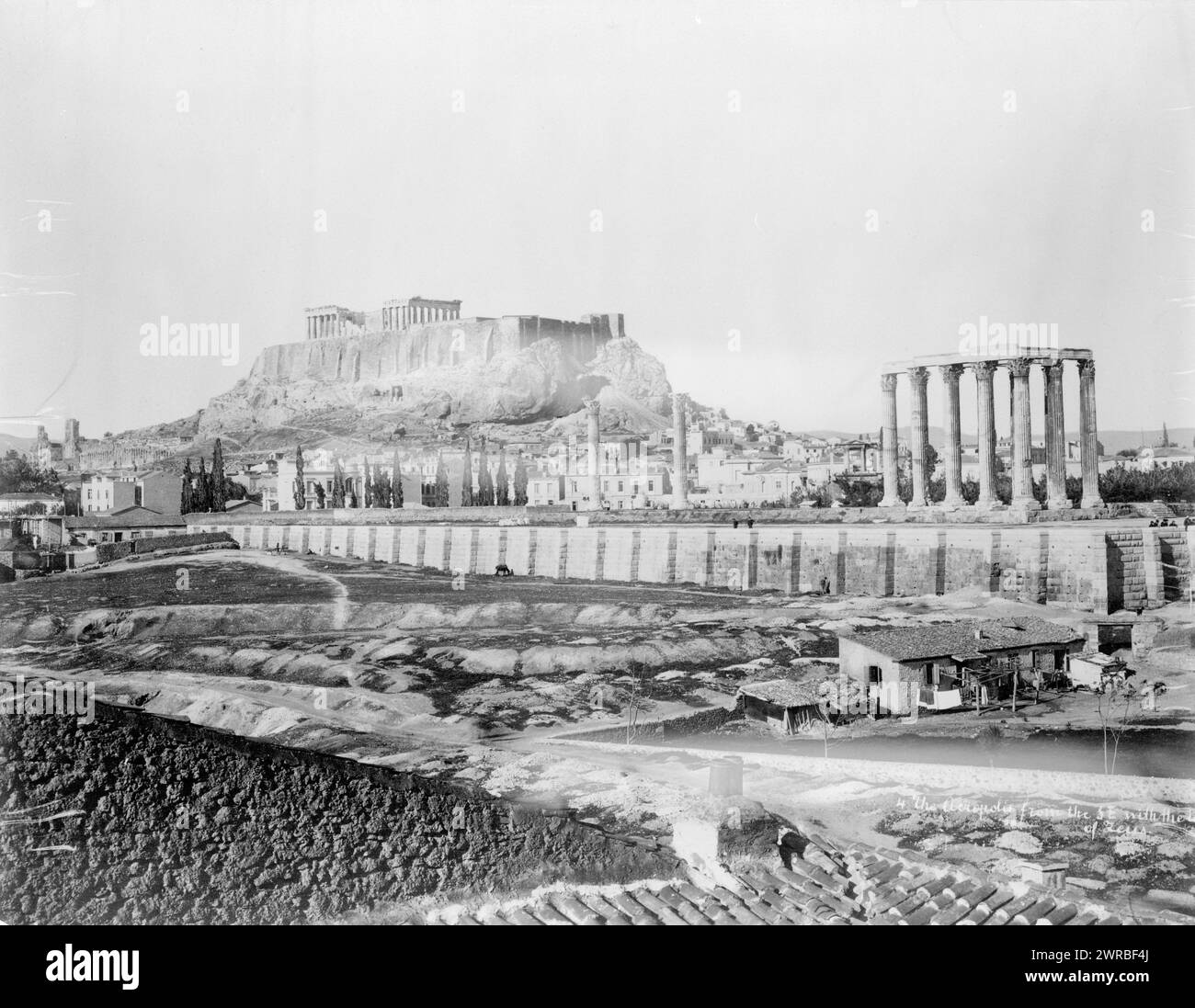 Greece - Athens - The Parthenon - far view, from southeast, Carpenter, Frank G. (Frank George), 1855-1924, collector, ca. 1925, Parthenon (Athens, Greece), Photographic prints, 1920-1930., Photographic prints, 1920-1930, 1 photographic print Stock Photo