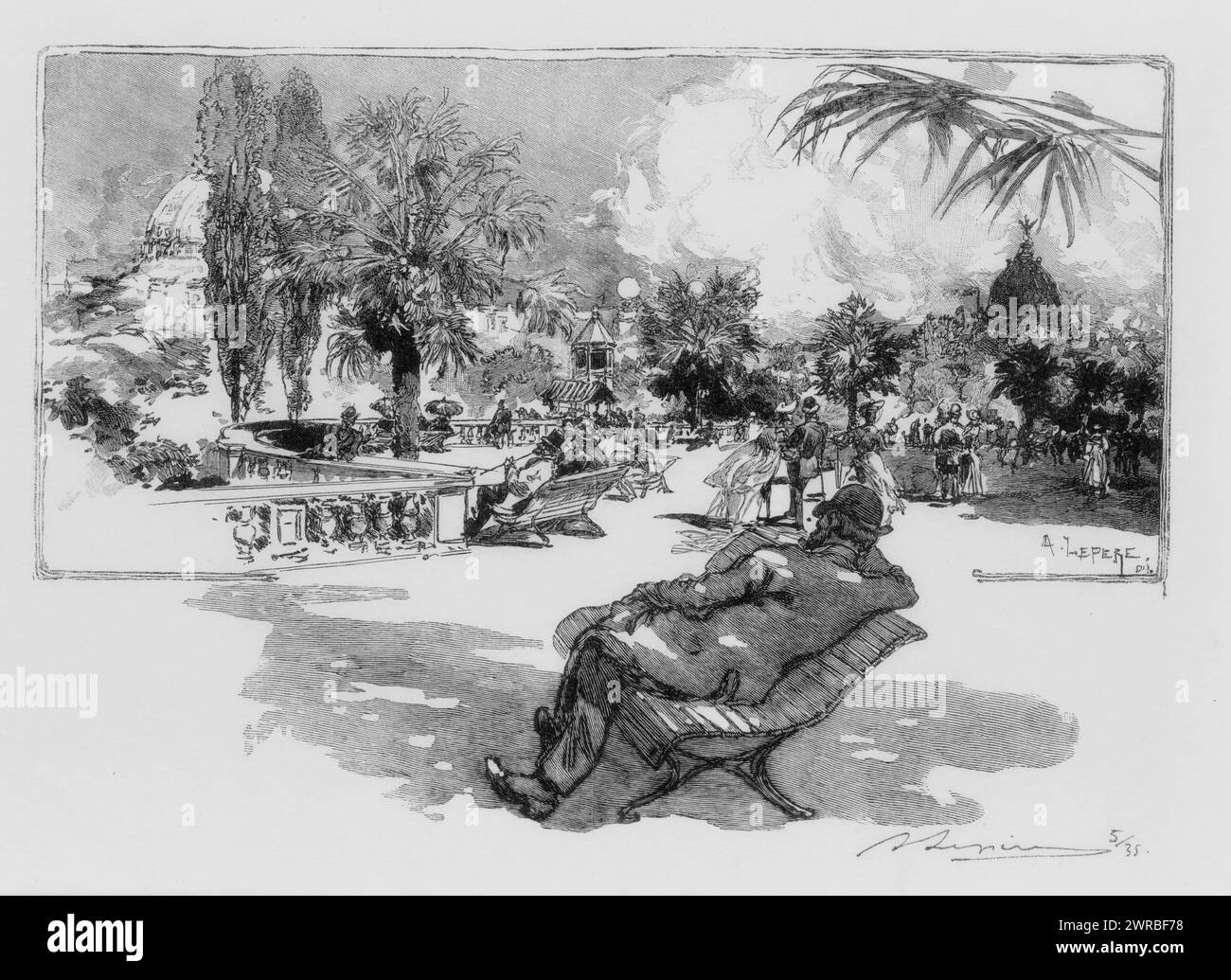 La terrasse des Arts Libéraux, A. Lepere., Lepère, Auguste, 1849-1918