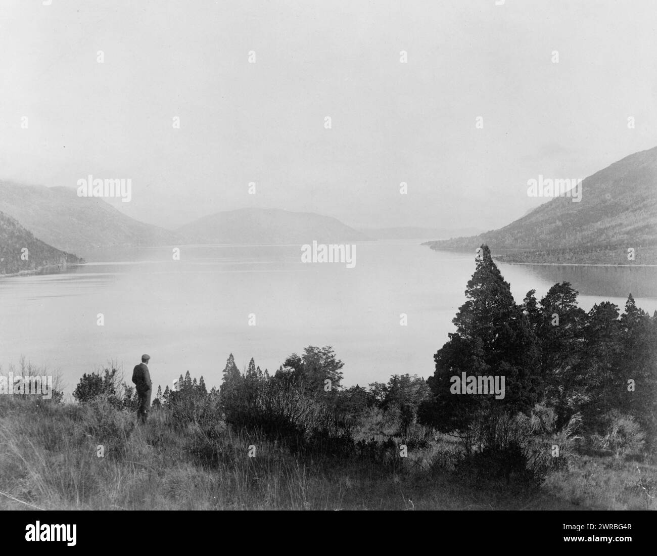 Lake Nahuel Huapí, Argentina, 1917, Lakes & ponds, Argentina, 1910-1920, Photographic prints, 1910-1920., Photographic prints, 1910-1920, 1 photographic print Stock Photo