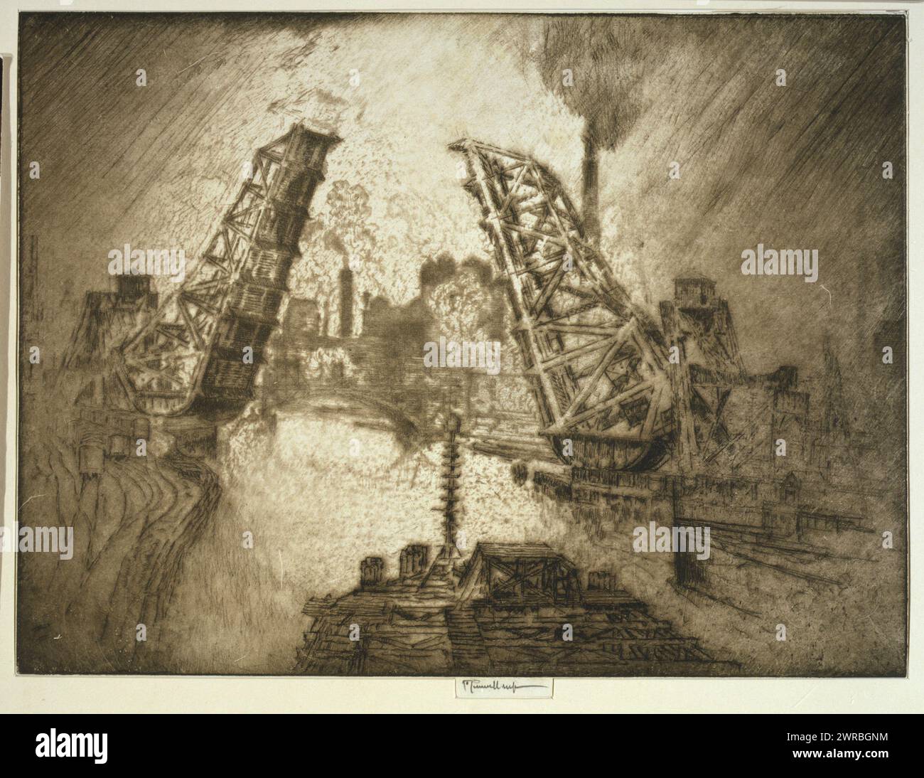 The jaws, Chicago, Pennell., Drawbridge, raised., Pennell, Joseph, 1857 ...
