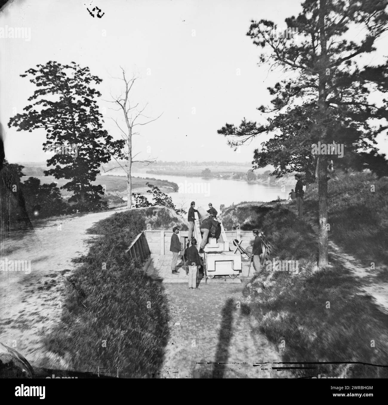 James River, Va. Confederate gun in Battery Brooks, Photograph from the ...