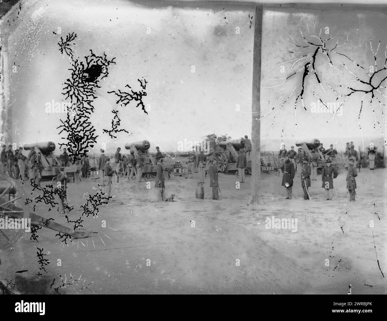 Washington, District of Columbia. Interior view of Fort Totten, 1865, United States, History, Civil War, 1861-1865, Glass negatives, 1860-1870, Stereographs, 1860-1870, 1 negative: glass, stereograph, wet collodion, 4 x 10 in Stock Photo