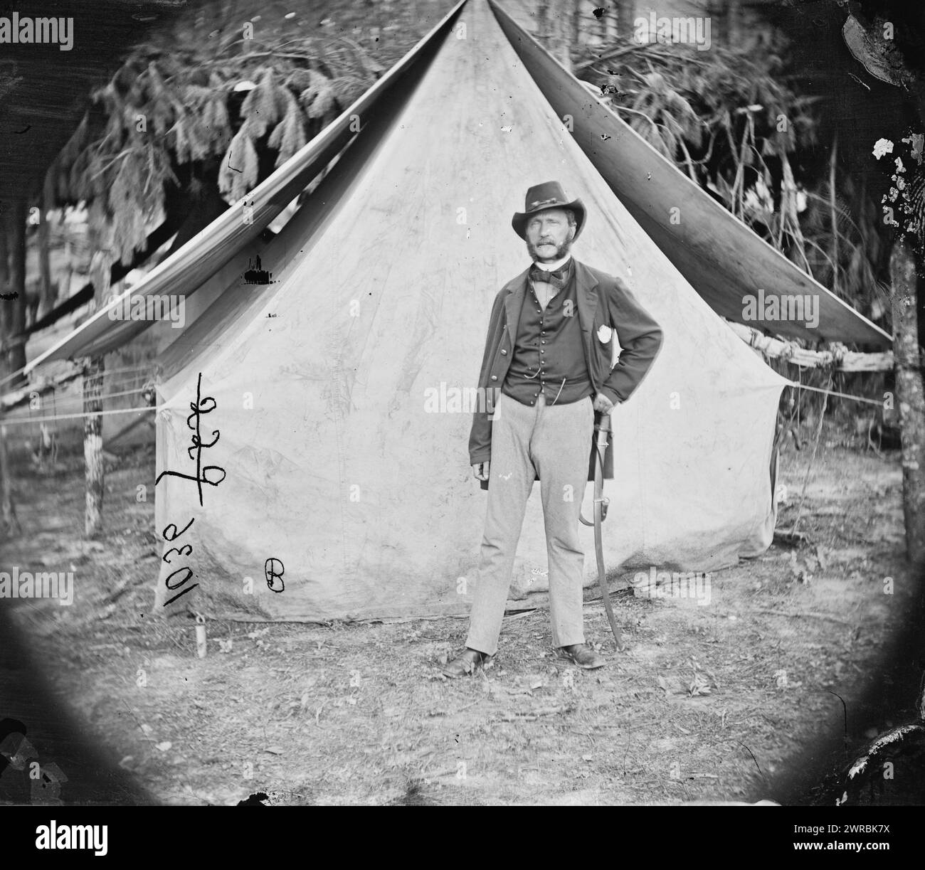 Col. Ernest M.P. Von Vegesack, 20th New York Infantry (Captain in Swedish army), between 1861 and 1869, United States, History, Civil War, 1861-1865, Glass negatives, 1860-1870, 1 negative: glass, wet collodion Stock Photo
