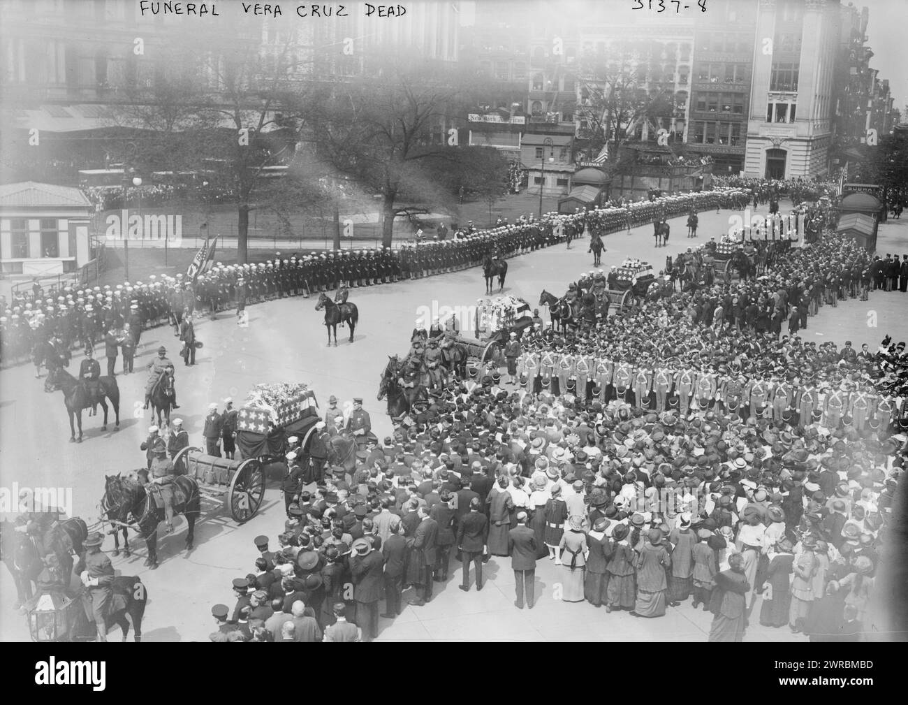 Funeral - Vera Cruz dead, N.Y., Photograph shows the procession in New