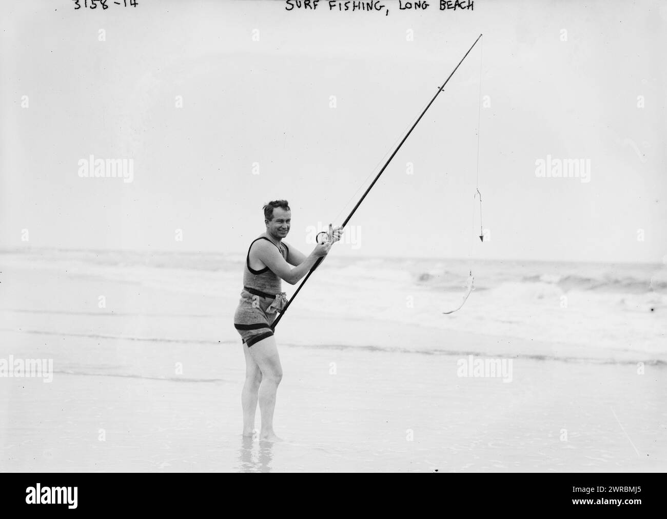 Surf Fishing, Long Beach, between ca. 1910 and ca. 1915, Long Beach