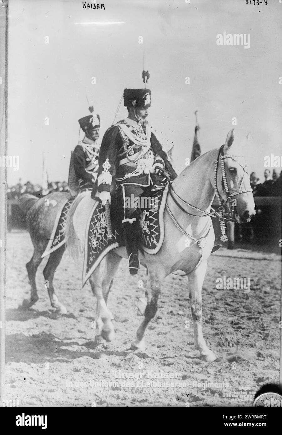 Kaiser, Photograph shows Kaiser Wilhelm II in the foreground, General August von MacKensen in the back., between 1914 and ca. 1915, Glass negatives, 1 negative: glass Stock Photo