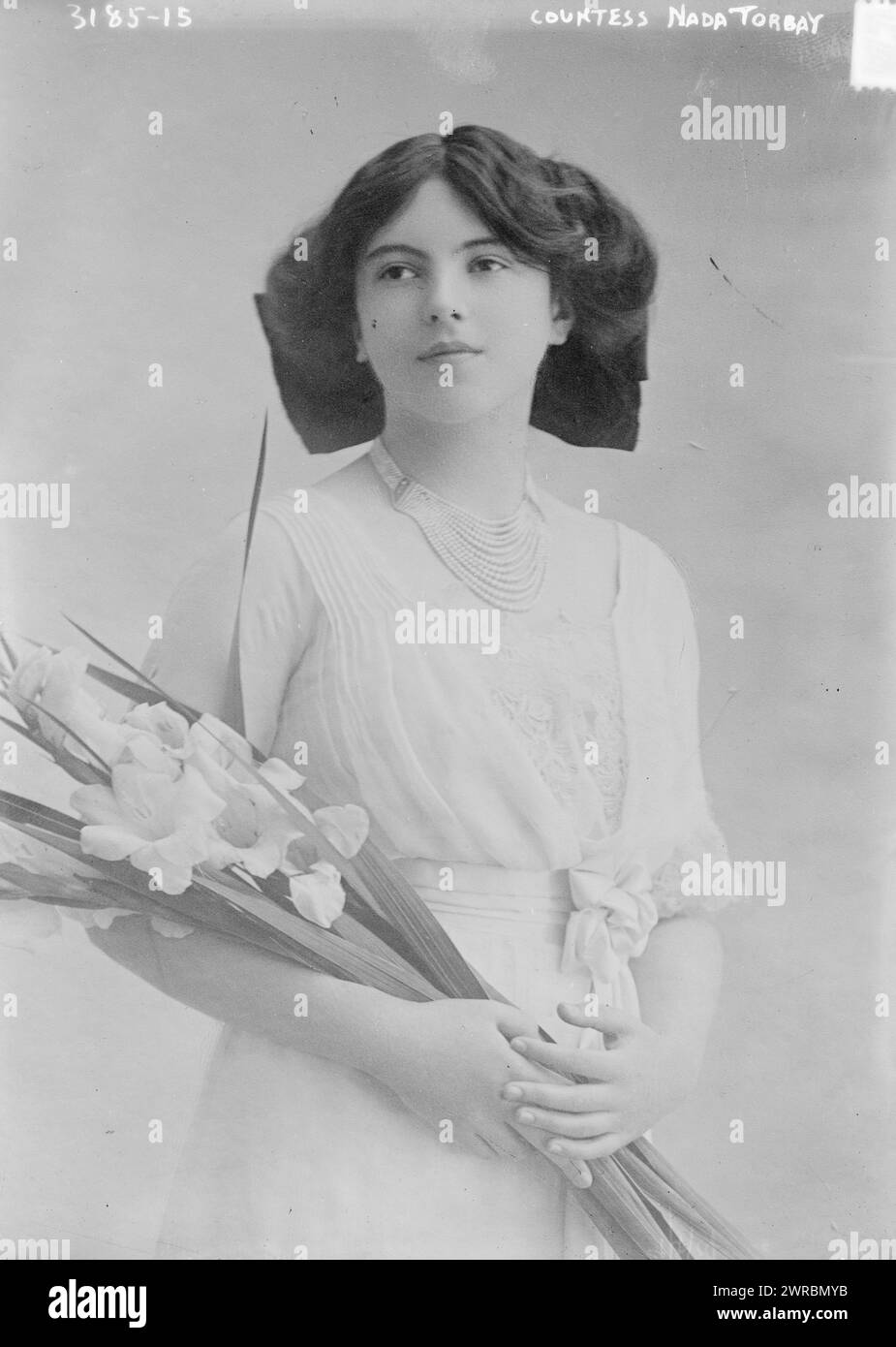 Countess Nada Torbay, Photograph shows Nadejda Mikhailovna Mountbatten (1896-1963) (Nadejda de Torby), who was the daughter of Grand Duke Michael Mikhailovich of Russia and his wife Sophie, Countess von Merenberg (Countess de Torby)., between ca. 1910 and ca. 1915, Glass negatives, 1 negative: glass Stock Photo