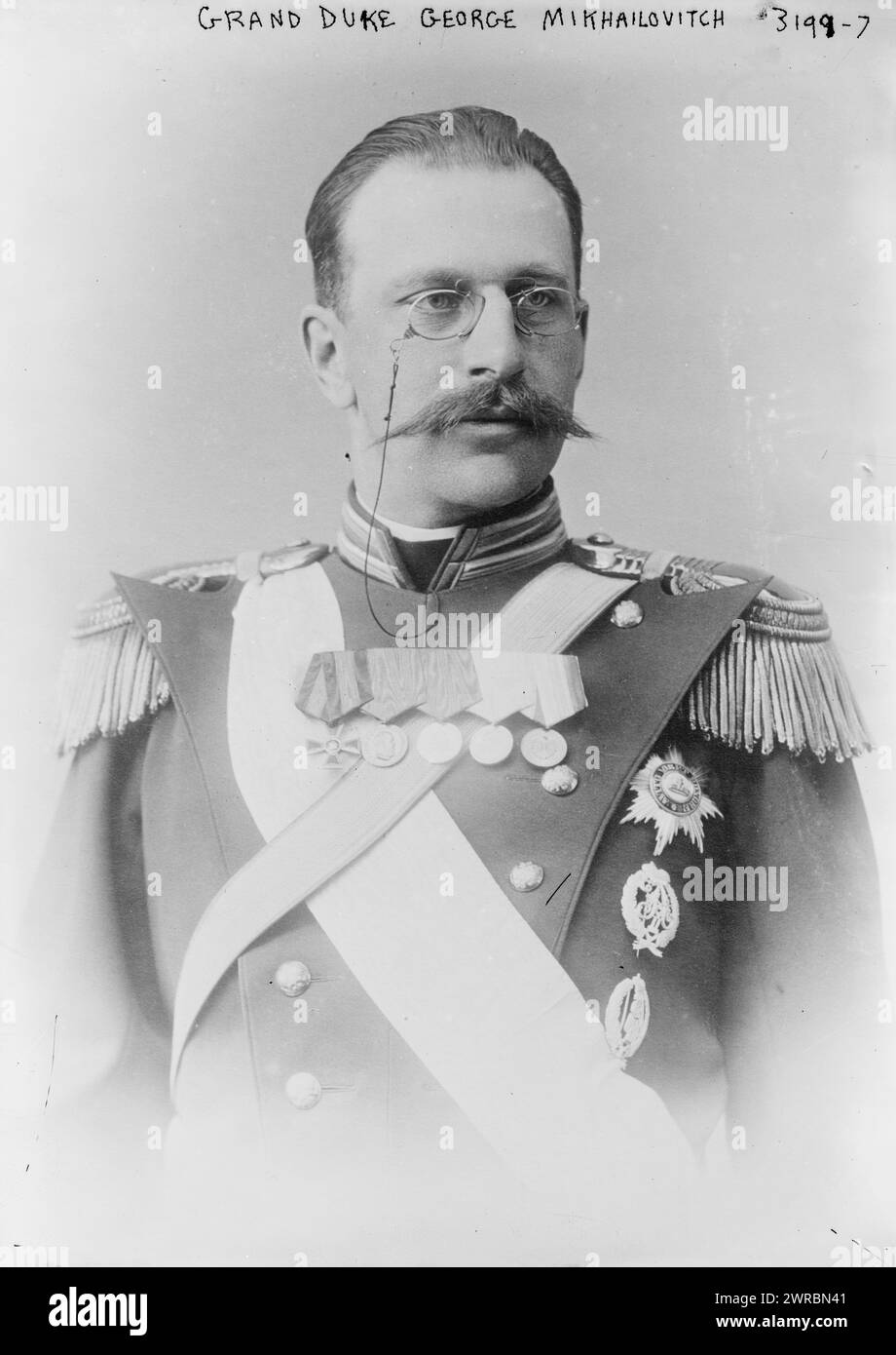 Grand Duke George Mikhailovitch, Photograph shows Grand Duke George Mikhailovich of Russia (1863-1919)., between ca. 1910 and ca. 1915, Glass negatives, 1 negative: glass Stock Photo