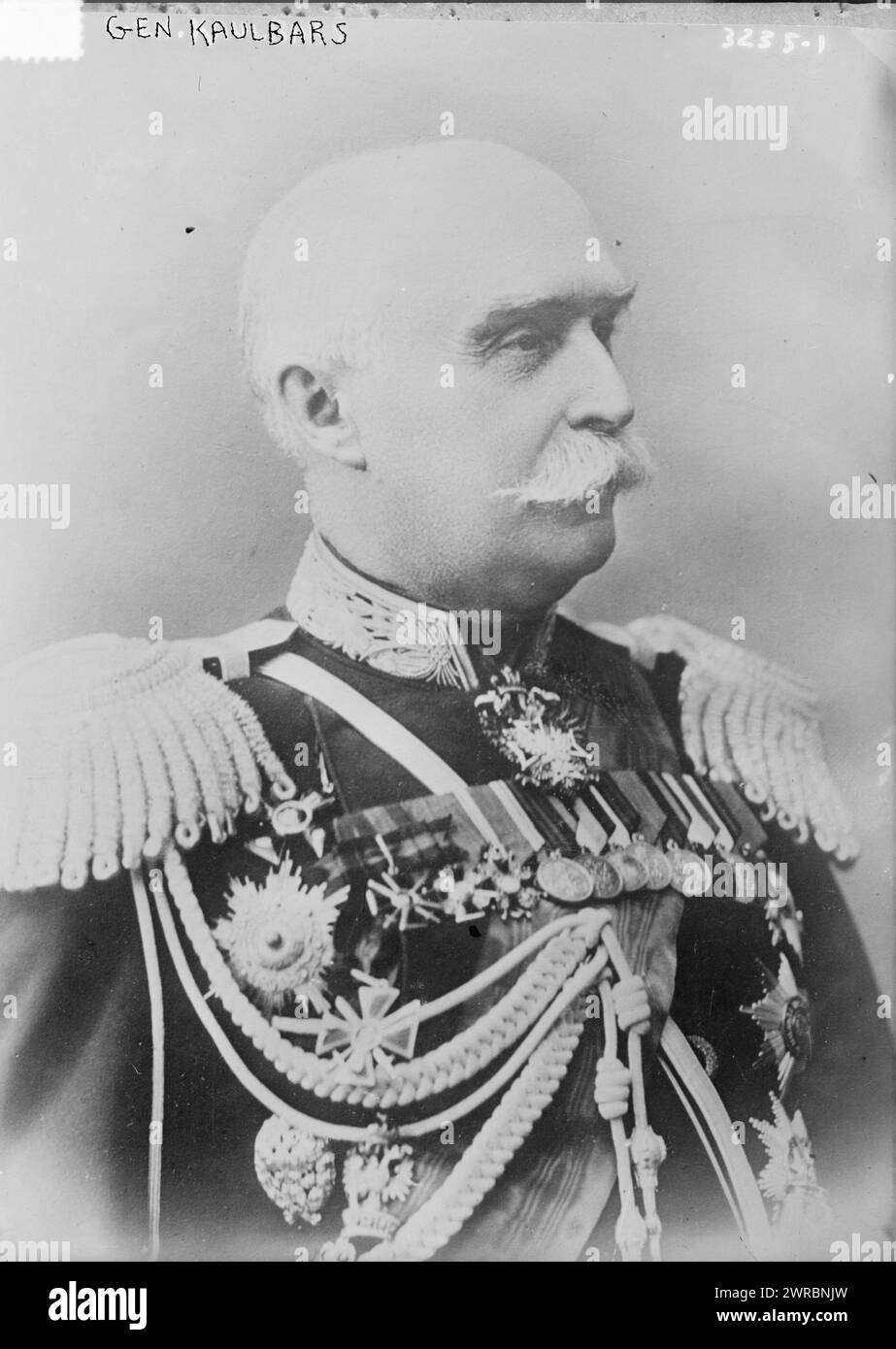 Gen. Kaulbars, Photograph shows Baron Alexander Vasilyevich Kaulbars (1844-1925), who was a general in the Imperial Russian Army., between ca. 1910 and ca. 1915, Glass negatives, 1 negative: glass Stock Photo