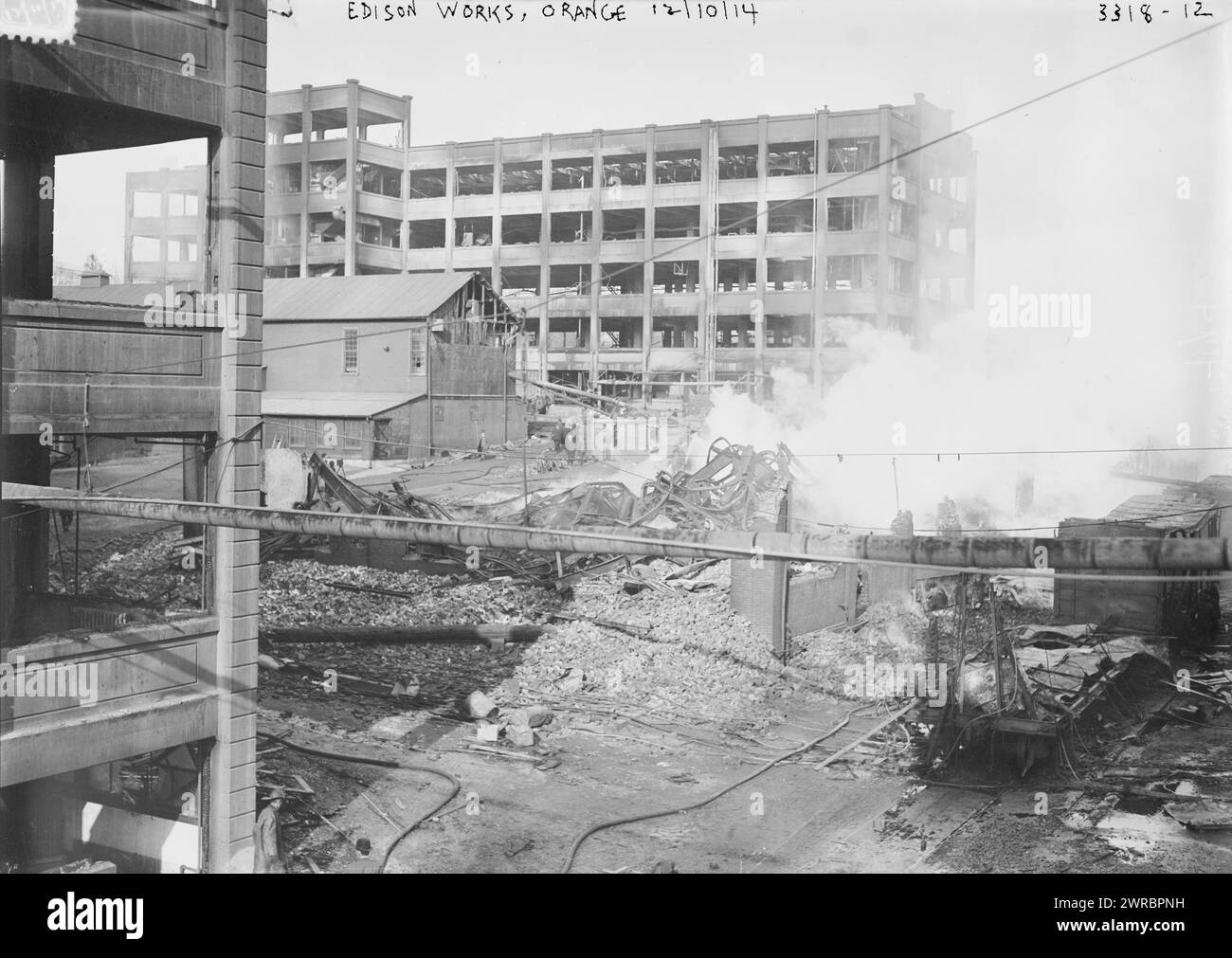 Edison works, Orange, 12/10/14, Photograph shows the aftermath of the ...