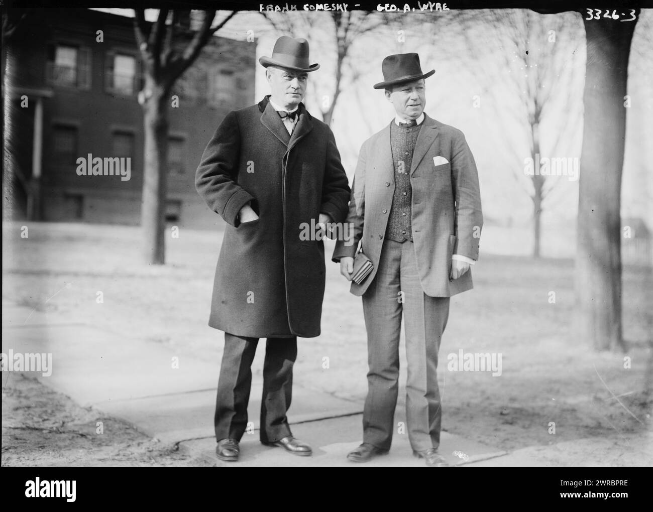Frank Comesky and Geo. A Wyre, Photograph shows defense attorneys for William V. Cleary who was tried for the murder of Eugene M. Newman, Dec. 1914., 1914 Dec., Glass negatives, 1 negative: glass Stock Photo