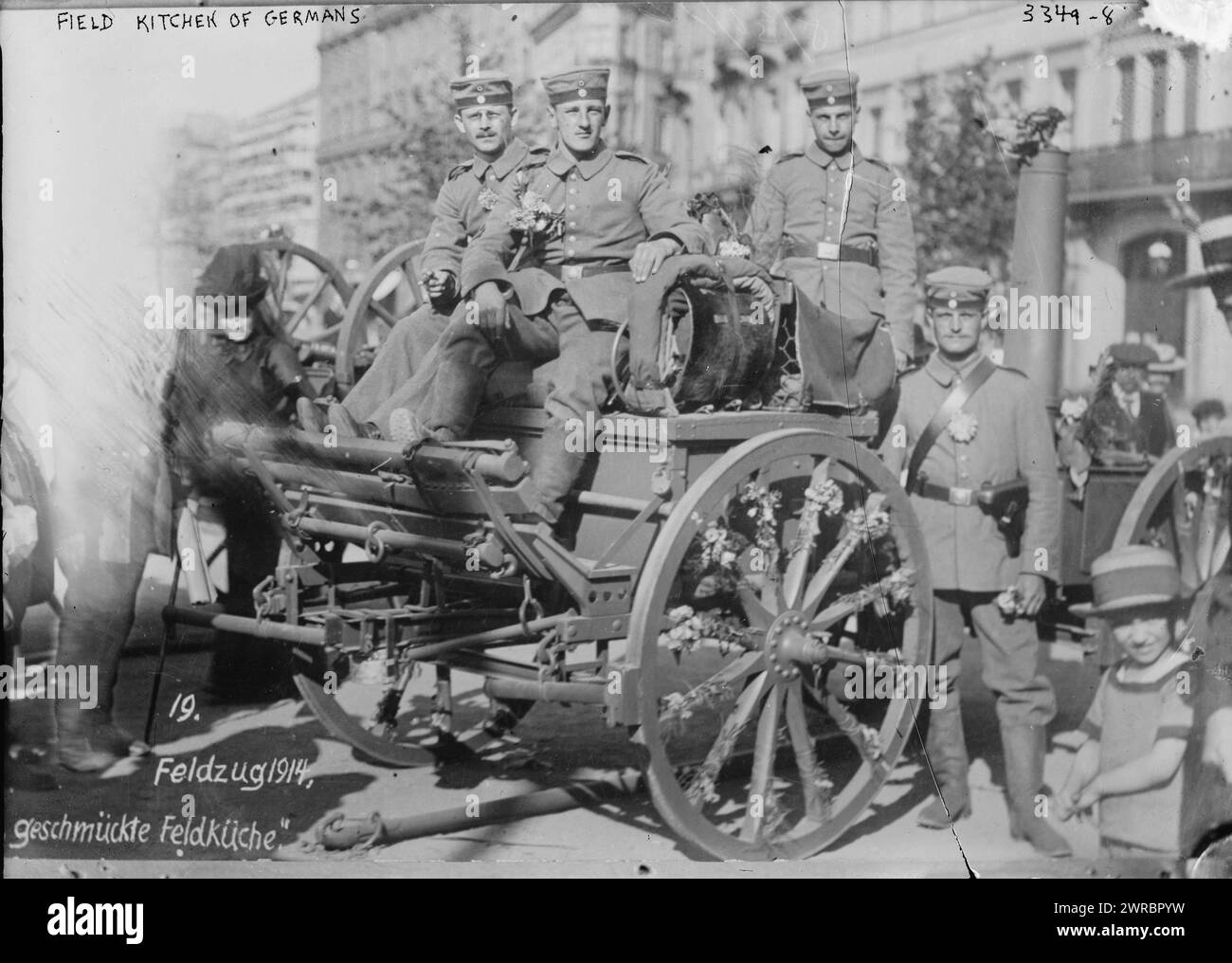 WW1-era photo postcard German military mobile field kitchen WW1-era photo postcard German military mobile field kitchen