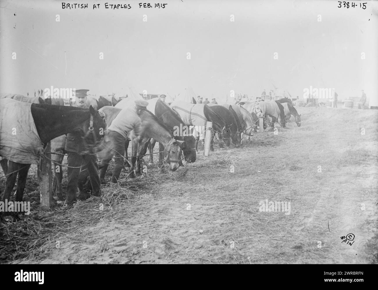 British at Etaples, Feb. 1915, Photograph shows British soldiers and
