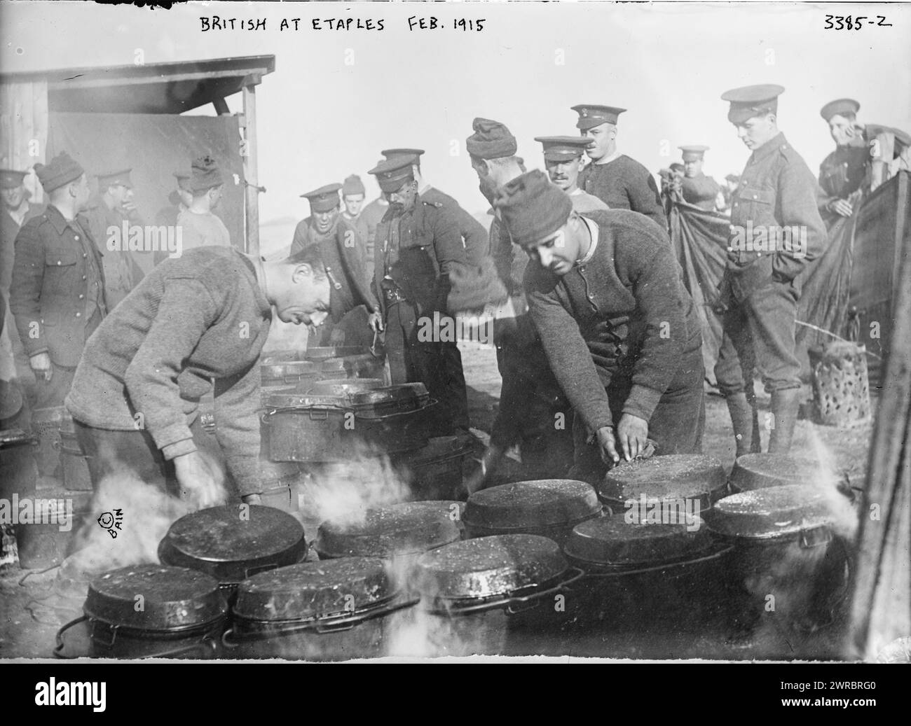 British at Etaples, Feb. 1915, Photograph shows British soldiers at