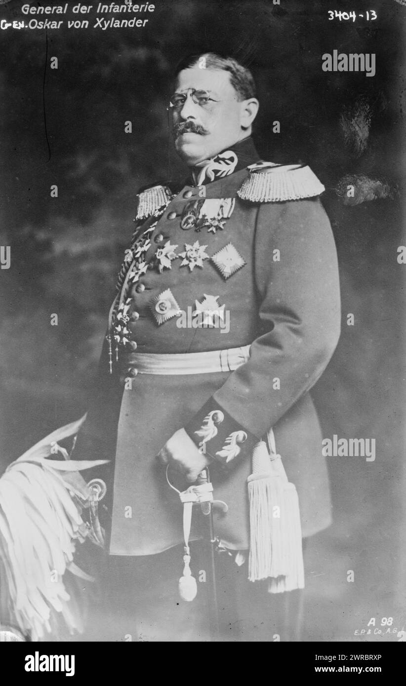 General der Infanterie: Gen. Oskar von Xylander, Photograph shows Oskar Ritter und Edler von Xylander (1856-1940), a Bavarian General der Infanterie., between ca. 1910 and ca. 1915, Glass negatives, 1 negative: glass Stock Photo