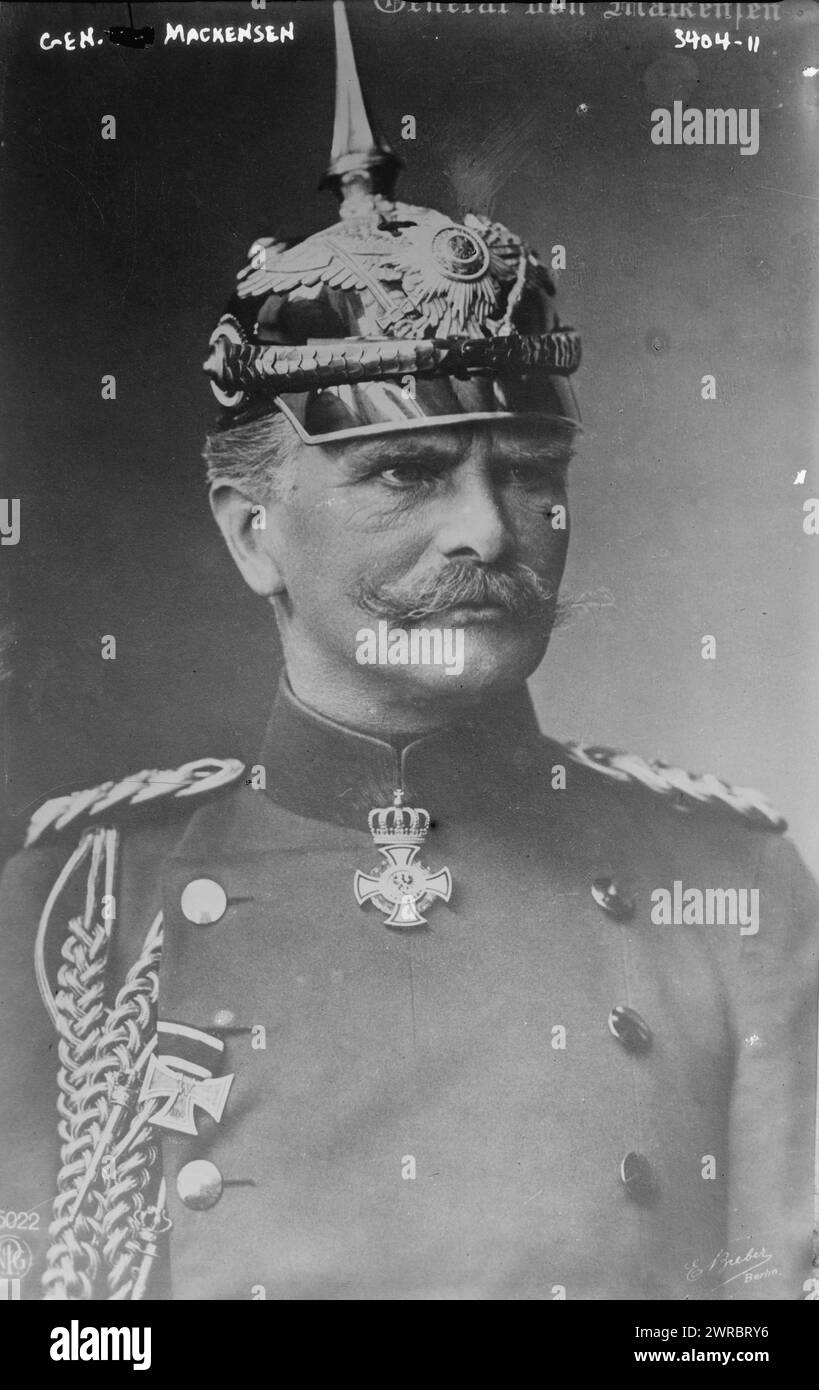 Gen. Mackensen, Photograph shows August von Mackensen (1849-1945), a German soldier and field marshal who served during World War I., between ca. 1910 and ca. 1915, Glass negatives, 1 negative: glass Stock Photo