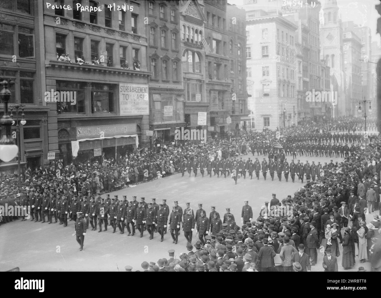 Police Parade, 4/24/15, Photograph showsa police parade marching down ...