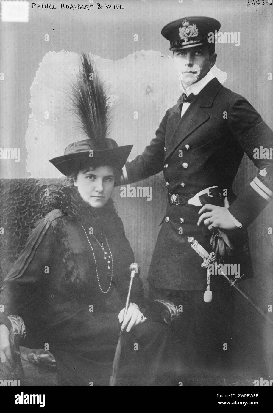 Prince Adalbert and wife, Photograph shows Princess Adelaide of Saxe
