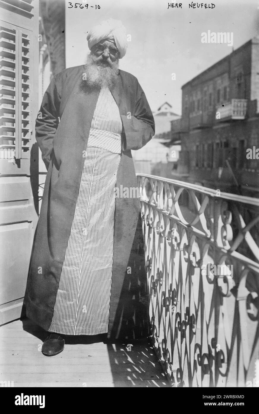 Herr Neufeld, Photograph shows Charles (Karl) Neufeld who was a prisoner in Sudan for twelve years., between ca. 1910 and ca. 1915, Glass negatives, 1 negative: glass Stock Photo