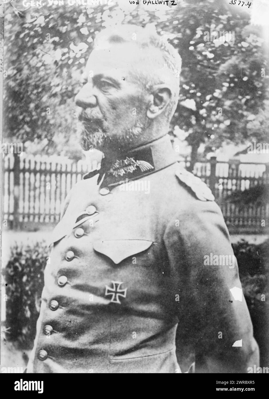 Gen. von Gallwitz, Photograph shows German general Max Karl Wilhelm von Gallwitz (1852- 1937) who served in World War I., between ca. 1910 and ca. 1915, Glass negatives, 1 negative: glass Stock Photo