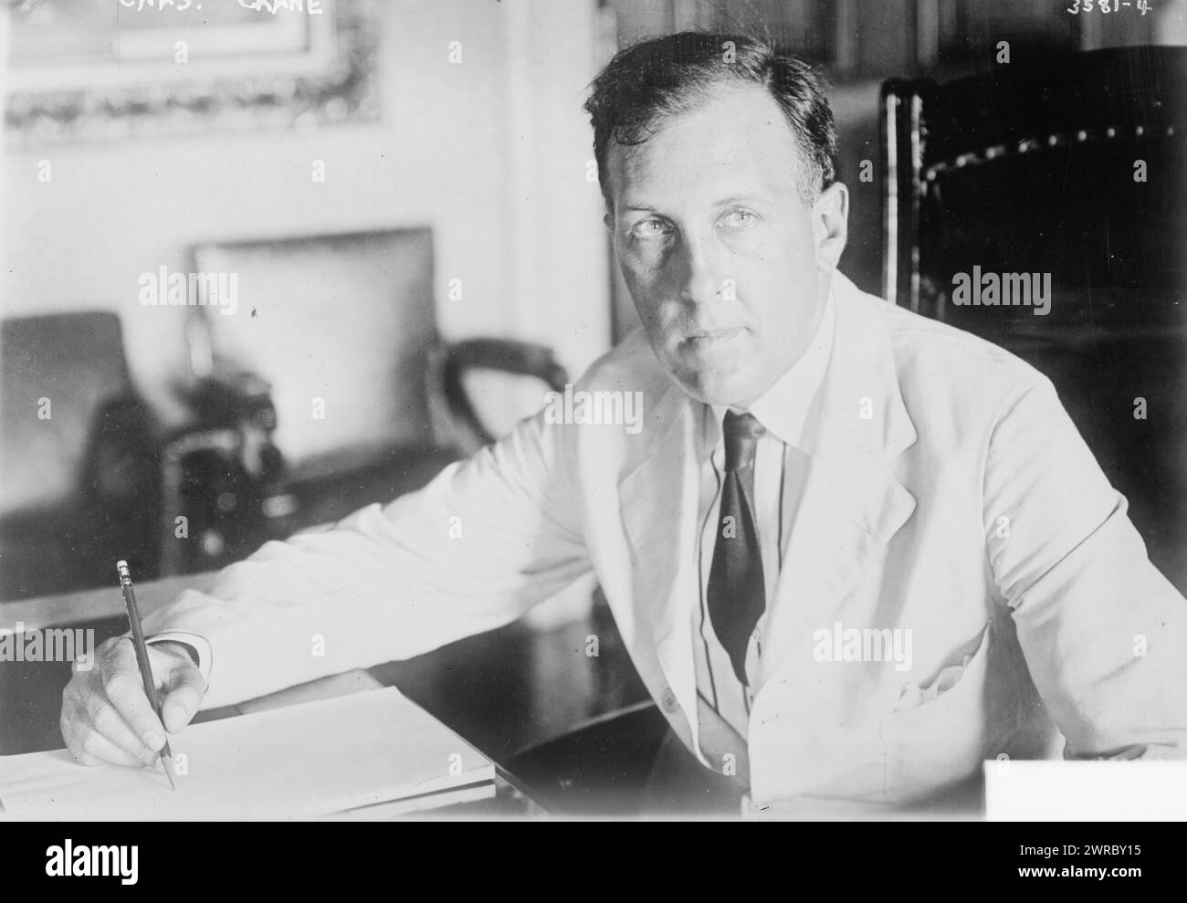 Chas. Crane, Photograph shows businessman Charles Richard Crane (1858-1939)., between ca. 1910 and ca. 1915, Glass negatives, 1 negative: glass Stock Photo