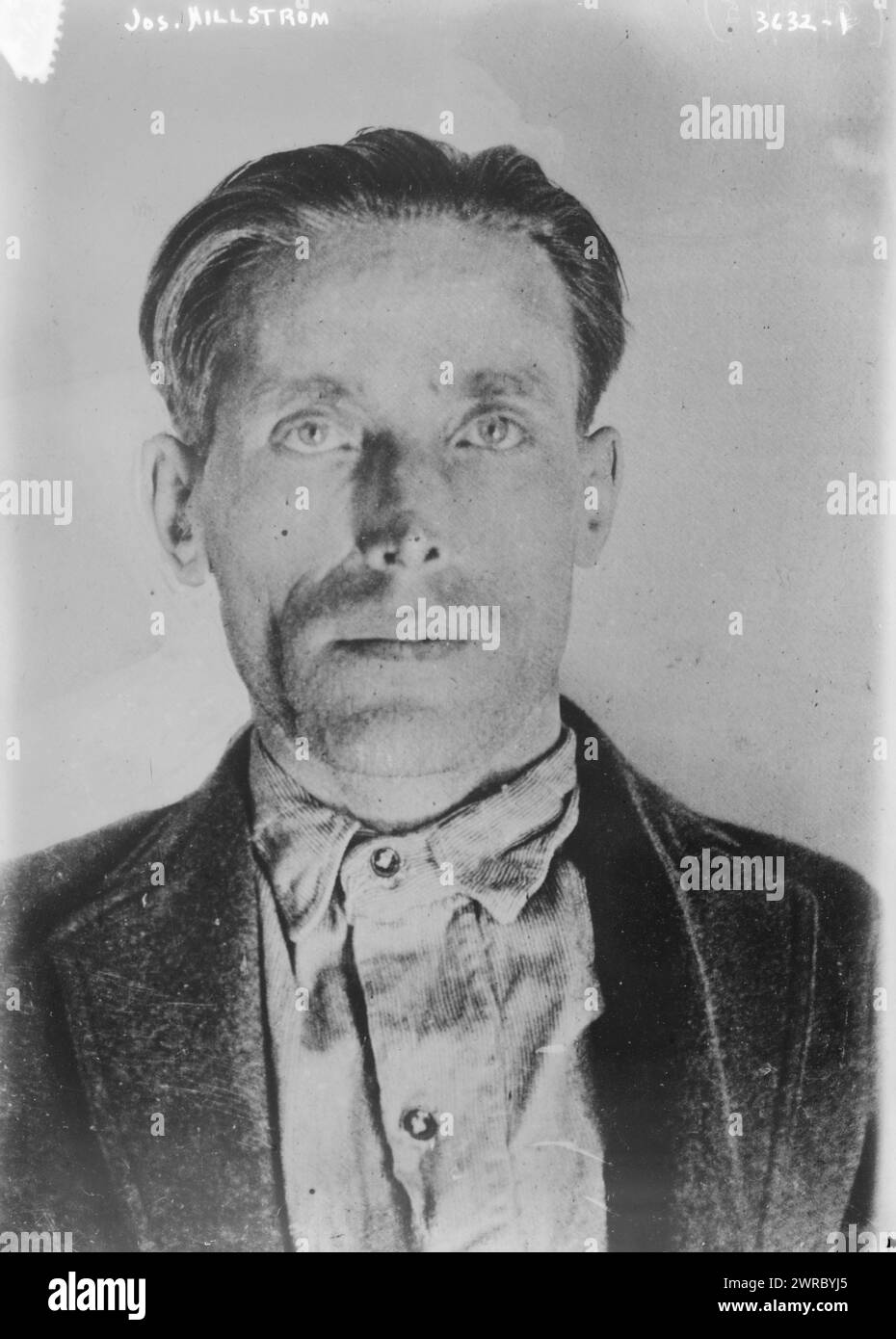 Jos. Hillstrom, Photograph shows Joe Hill (1879-1915), born Joel Emmanuel Hägglund and also known as Joseph Hillström, a Swedish-American labor activist who was accused of murder and executed in 1915., between ca. 1910 and ca. 1915, Glass negatives, 1 negative: glass Stock Photo